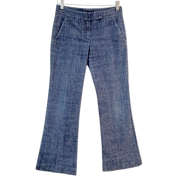 Theory Vintage Y2K Flare Low Rise Jeans Medium Wash Sz 4 Zip Stretch Made In USA - Picture 1 of 9
